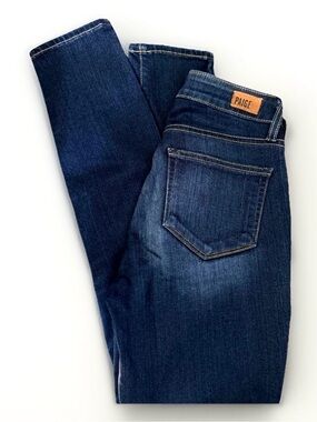 Womens Paige Verdugo Ankle Skinny Jeans size 26 Dark Blue Wash Stretch Low Rise